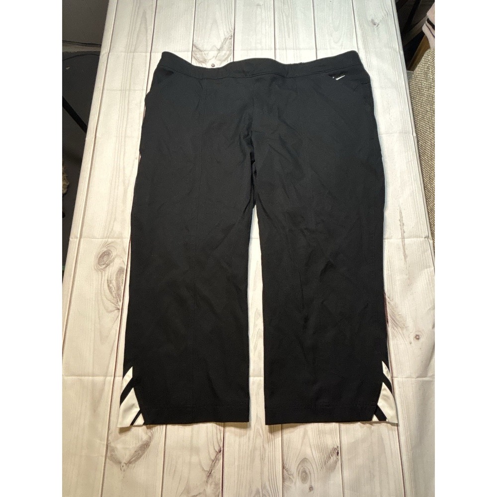 Nike Black Women’s Crop Striped Pants Sweatpants Athletic XL